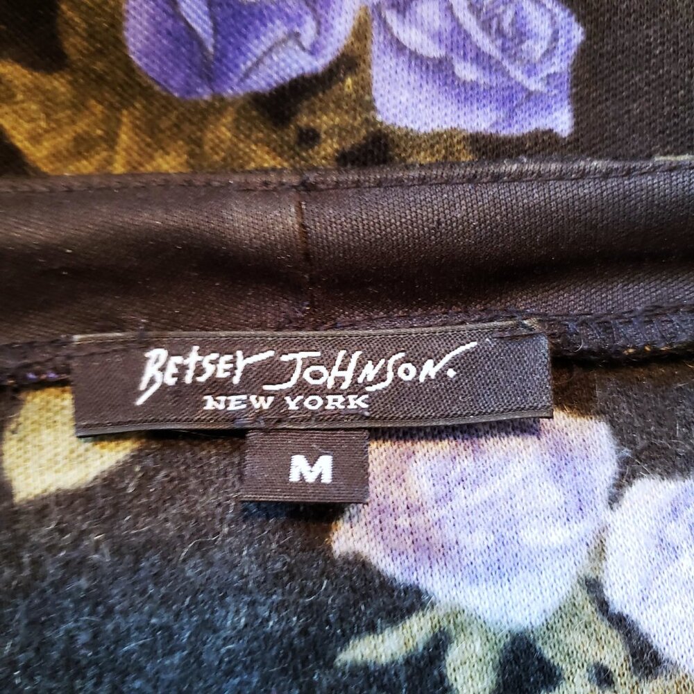 $SOLD$ Betsey Johnson Dress Skirt Vintage New York 90s Rose Floral Wool Angora M - Picture 7 of 8